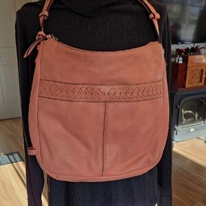 Cole Haan Pink Leather Hobo Handbag